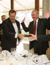 Estonian President Toomas Hendrik Ilves, Speaker of the Czech
Senate Přemysl Sobotka and the President of the Political Council of
Democratic Forces Aliaksandr Milinkevich